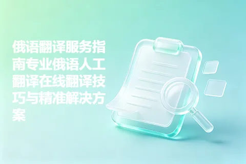俄语翻译服务指南专业俄语人工翻译在线翻译技巧与精准解决方案