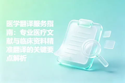 医学翻译服务指南：专业医疗文献与临床资料精准翻译的关键要点解析