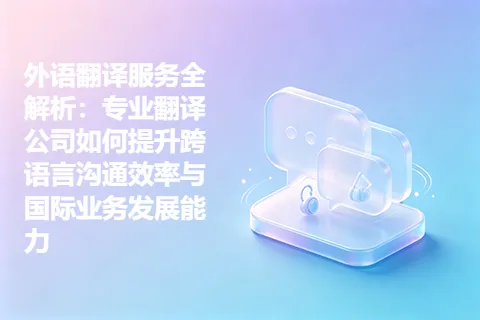外语翻译服务全解析：专业翻译公司如何提升跨语言沟通效率与国际业务发展能力