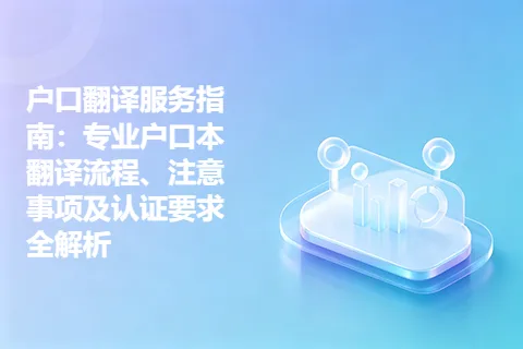 户口翻译服务指南：专业户口本翻译流程、注意事项及认证要求全解析