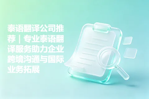 泰语翻译公司推荐｜专业泰语翻译服务助力企业跨境沟通与国际业务拓展