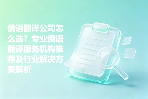 俄语翻译公司怎么选？专业俄语翻译服务机构推荐及行业解决方案解析