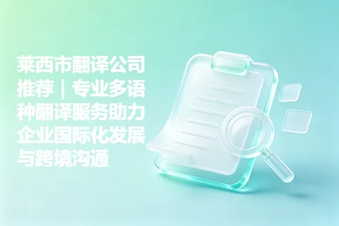 莱西市翻译公司推荐｜专业多语种翻译服务助力企业国际化发展与跨境沟通