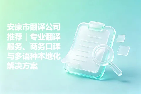 安康市翻译公司推荐｜专业翻译服务、商务口译与多语种本地化解决方案