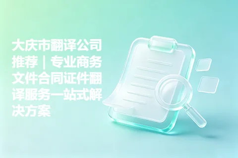 大庆市翻译公司推荐｜专业商务文件合同证件翻译服务一站式解决方案