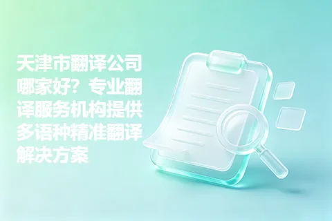 天津市翻译公司哪家好？专业翻译服务机构提供多语种精准翻译解决方案