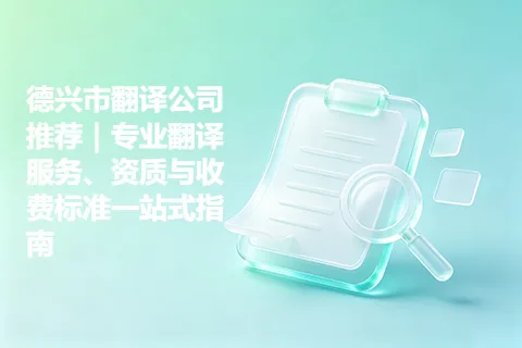 德兴市翻译公司推荐｜专业翻译服务、资质与收费标准一站式指南