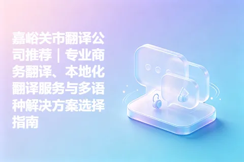 嘉峪关市翻译公司推荐｜专业商务翻译、本地化翻译服务与多语种解决方案选择指南