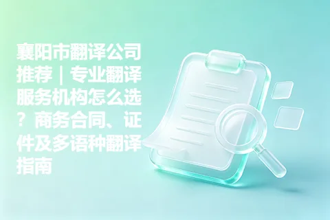 襄阳市翻译公司推荐｜专业翻译服务机构怎么选？商务合同、证件及多语种翻译指南