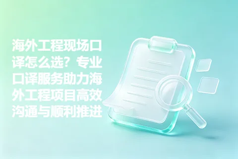 海外工程现场口译怎么选？专业口译服务助力海外工程项目高效沟通与顺利推进