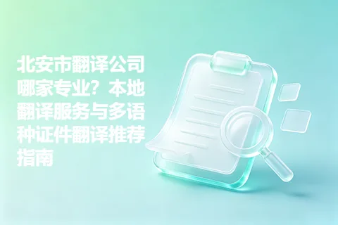 北安市翻译公司哪家专业？本地翻译服务与多语种证件翻译推荐指南