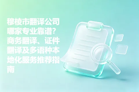 穆棱市翻译公司哪家专业靠谱？商务翻译、证件翻译及多语种本地化服务推荐指南