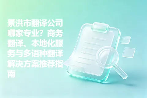 景洪市翻译公司哪家专业？商务翻译、本地化服务与多语种翻译解决方案推荐指南