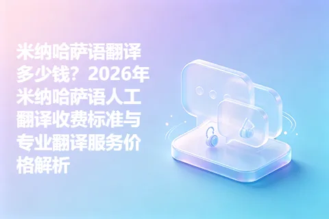 米纳哈萨语翻译多少钱？2026年米纳哈萨语人工翻译收费标准与专业翻译服务价格解析