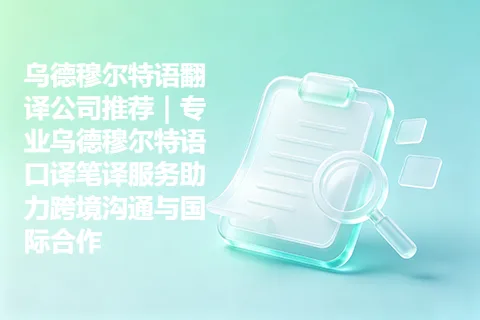 乌德穆尔特语翻译公司推荐｜专业乌德穆尔特语口译笔译服务助力跨境沟通与国际合作