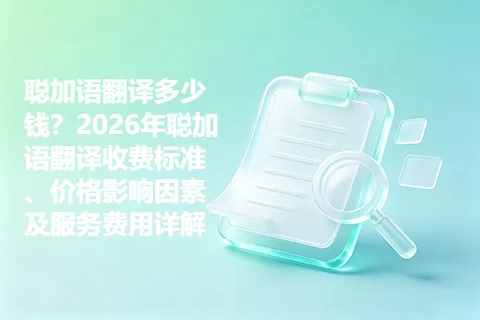 聪加语翻译多少钱？2026年聪加语翻译收费标准、价格影响因素及服务费用详解