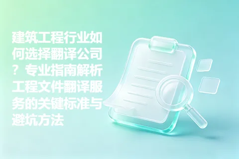 建筑工程行业如何选择翻译公司？专业指南解析工程文件翻译服务的关键标准与避坑方法