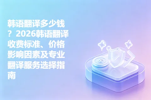 韩语翻译多少钱？2026韩语翻译收费标准、价格影响因素及专业翻译服务选择指南