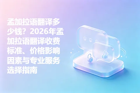 孟加拉语翻译多少钱？2026年孟加拉语翻译收费标准、价格影响因素与专业服务选择指南