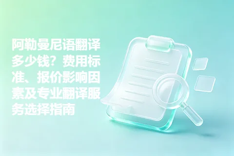 阿勒曼尼语翻译多少钱？费用标准、报价影响因素及专业翻译服务选择指南