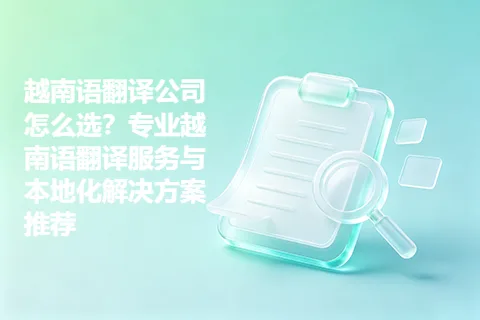 越南语翻译公司怎么选？专业越南语翻译服务与本地化解决方案推荐