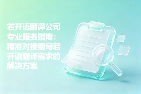 若开语翻译公司专业服务指南：精准对接缅甸若开语翻译需求的解决方案