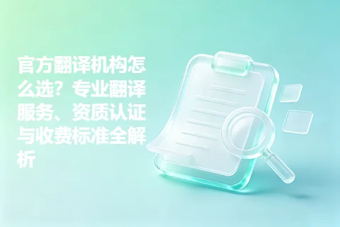 官方翻译机构怎么选？专业翻译服务、资质认证与收费标准全解析