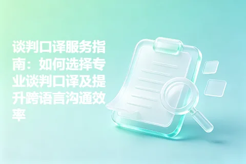 谈判口译服务指南：如何选择专业谈判口译及提升跨语言沟通效率