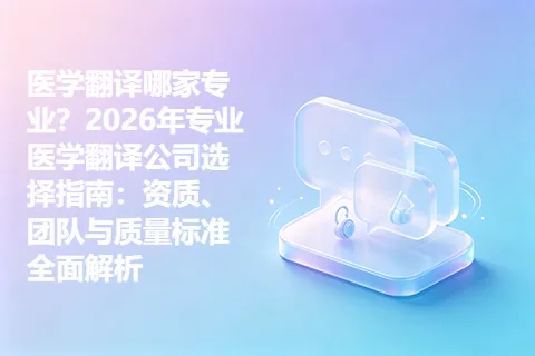 医学翻译哪家专业？2026年专业医学翻译公司选择指南：资质、团队与质量标准全面解析