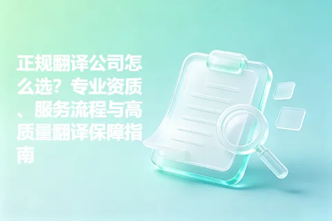 正规翻译公司怎么选？专业资质、服务流程与高质量翻译保障指南