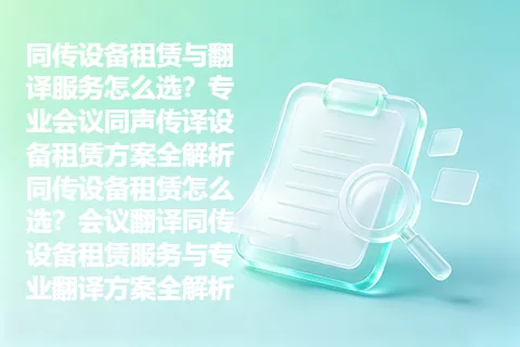 同传设备租赁与翻译服务怎么选？专业会议同声传译设备租赁方案全解析同传设备租赁怎么选？会议翻译同传设备租赁服务与专业翻译方案全解析