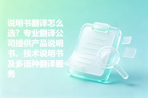 说明书翻译怎么选？专业翻译公司提供产品说明书、技术说明书及多语种翻译服务