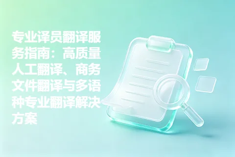 专业译员翻译服务指南：高质量人工翻译、商务文件翻译与多语种专业翻译解决方案