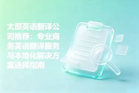 太原英语翻译公司推荐：专业商务英语翻译服务与本地化解决方案选择指南