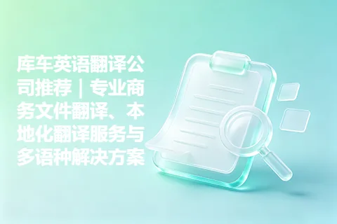 库车英语翻译公司推荐|专业商务文件翻译、本地化翻译服务与多语种解决方案