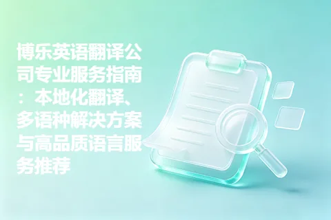 博乐英语翻译公司专业服务指南：本地化翻译、多语种解决方案与高品质语言服务推荐