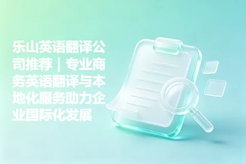 乐山英语翻译公司推荐｜专业商务英语翻译与本地化服务助力企业国际化发展