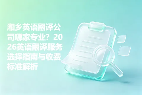 湘乡英语翻译公司哪家专业？2026英语翻译服务选择指南与收费标准解析