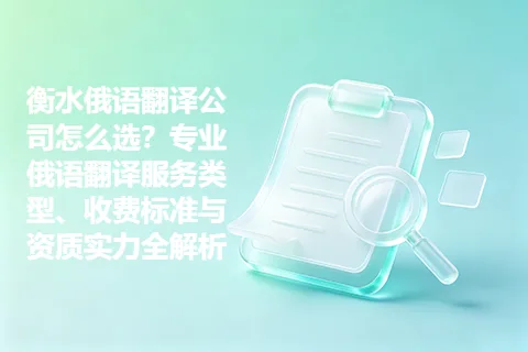 衡水俄语翻译公司怎么选?专业俄语翻译服务类型、收费标准与资质实力全解析