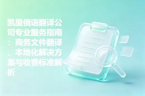 凯里俄语翻译公司专业服务指南:商务文件翻译、本地化解决方案与收费标准解析