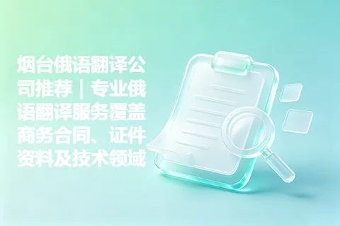 烟台俄语翻译公司推荐｜专业俄语翻译服务覆盖商务合同、证件资料及技术领域