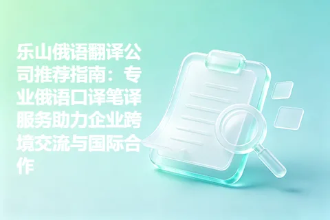 乐山俄语翻译公司推荐指南:专业俄语口译笔译服务助力企业跨境交流与国际合作