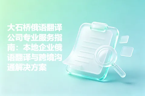 大石桥俄语翻译公司专业服务指南：本地企业俄语翻译与跨境沟通解决方案