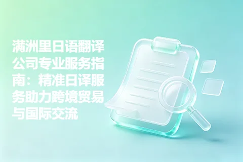满洲里日语翻译公司专业服务指南：精准日译服务助力跨境贸易与国际交流