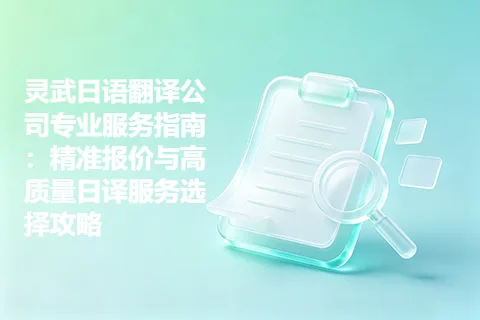 灵武日语翻译公司专业服务指南：精准报价与高质量日译服务选择攻略