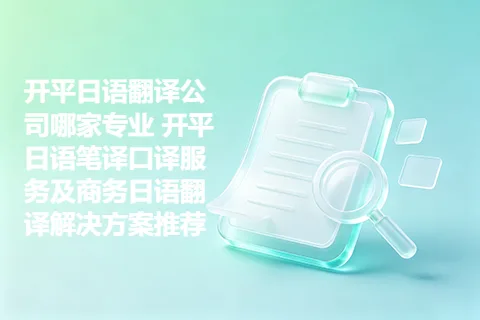 开平日语翻译公司哪家专业 开平日语笔译口译服务及商务日语翻译解决方案推荐