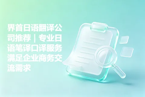 界首日语翻译公司推荐｜专业日语笔译口译服务满足企业商务交流需求
