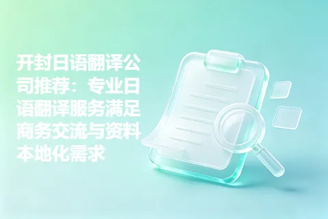 开封日语翻译公司推荐：专业日语翻译服务满足商务交流与资料本地化需求