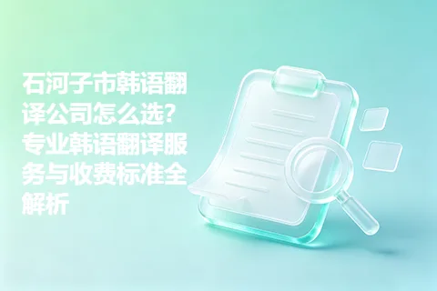 石河子市韩语翻译公司怎么选？专业韩语翻译服务与收费标准全解析