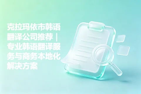 克拉玛依市韩语翻译公司推荐｜专业韩语翻译服务与商务本地化解决方案